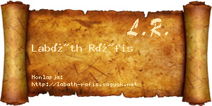 Labáth Ráfis névjegykártya